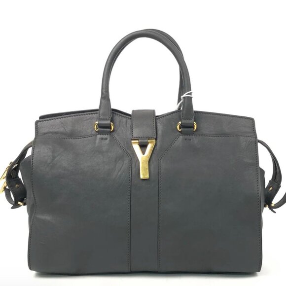 Yves Saint Laurent Chyc Leather Handbag Grey Color - Picture 1 of 10